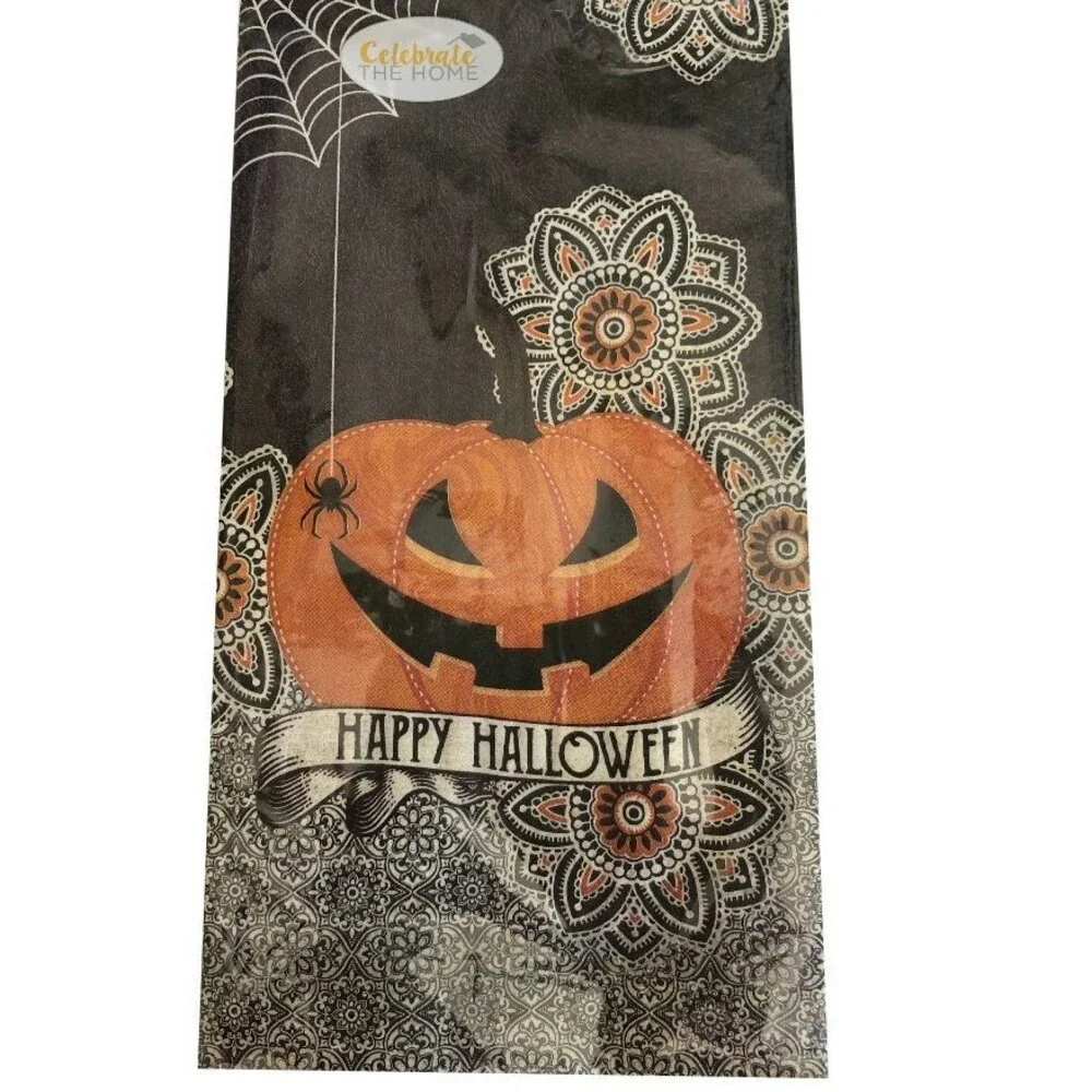 Happy Halloween Paper Dinner Napkins Pumpkin 32 Pk Hand Buffet Towels Decoupage